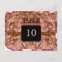 Viktorianische Tischnummer-Karte mit Wimbley Blush