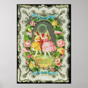 Viktorianische Valentine-Karte Poster