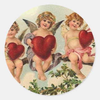`Viktorianische Valentinkupfer-Sticker Runder Aufkleber
