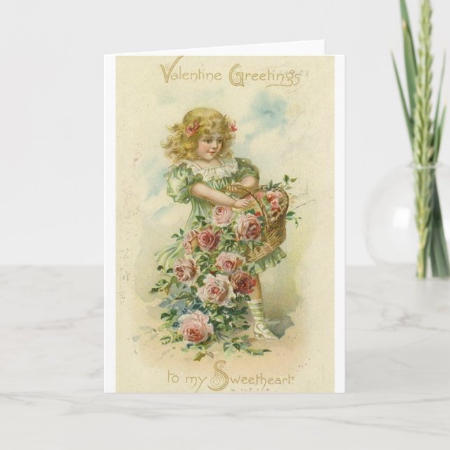 Viktorianische Valentinstag-Karte Feiertagskarte (Vorderseite)