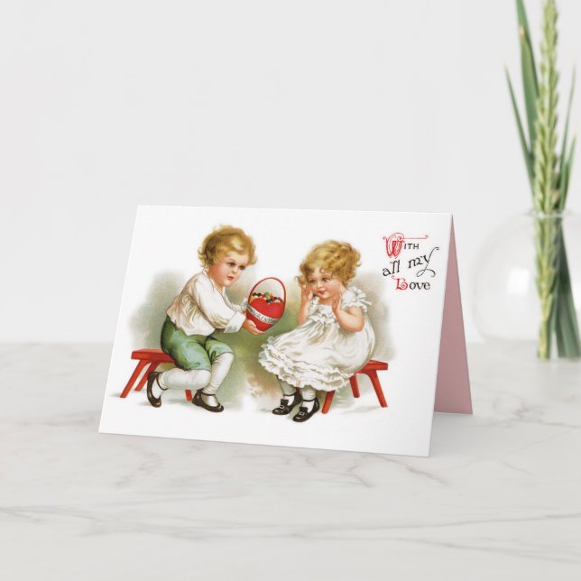 Viktorianische Valentintagskarte Feiertagskarte (Vorderseite)