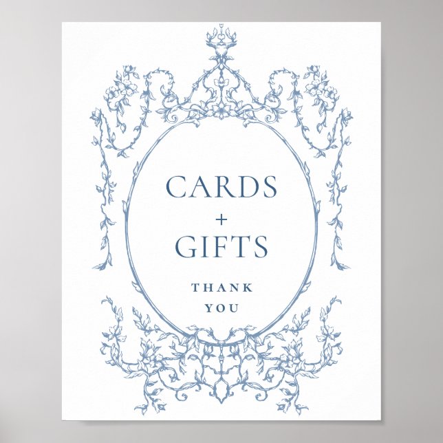 Viktorianische Verzierte Blumenkarten und Geschenk Poster (Vorne)