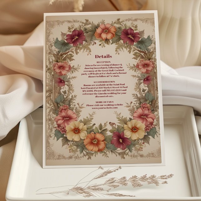Viktorianische Verzierte Blumenzellenhochzeit Begleitkarte (Von Creator hochgeladen)