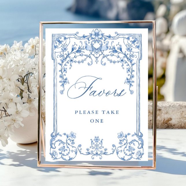 Viktorianische Verzierte Grace Floral Blue Favorit Poster (Von Creator hochgeladen)