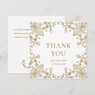 Viktorianische Verzierte Grace Floral Frame Weddin Dankeskarte