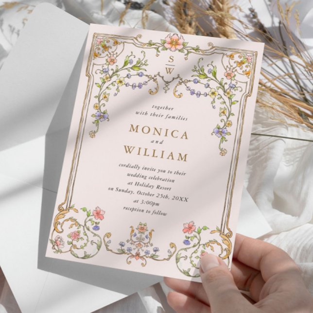Viktorianische Verzierte Grace Floral Frame Weddin Einladung (Von Creator hochgeladen)