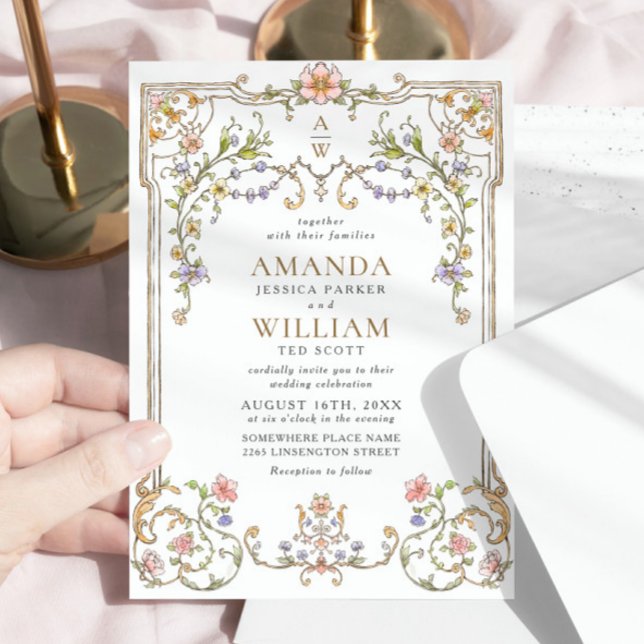 Viktorianische Verzierte Grace Floral Frame Weddin Einladung (Von Creator hochgeladen)
