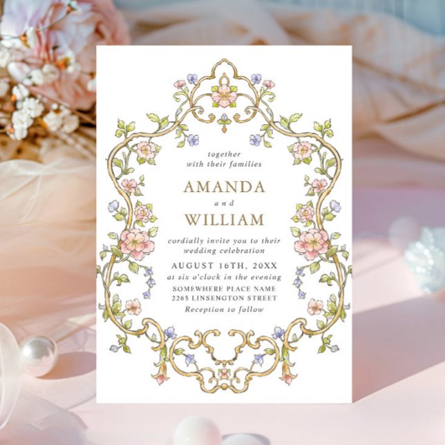 Viktorianische Verzierte Grace Floral Frame Weddin Einladung (Von Creator hochgeladen)