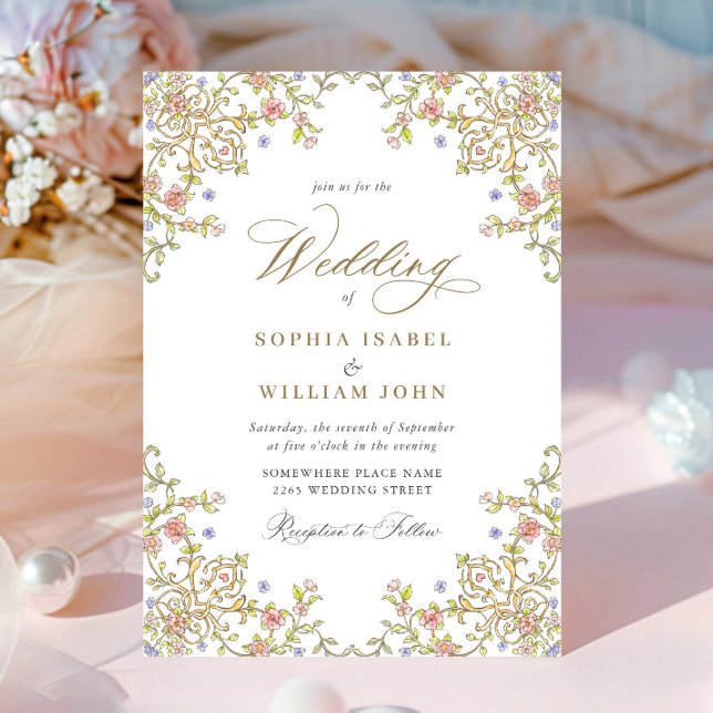 Viktorianische Verzierte Grace Floral Frame Weddin Einladung (Von Creator hochgeladen)