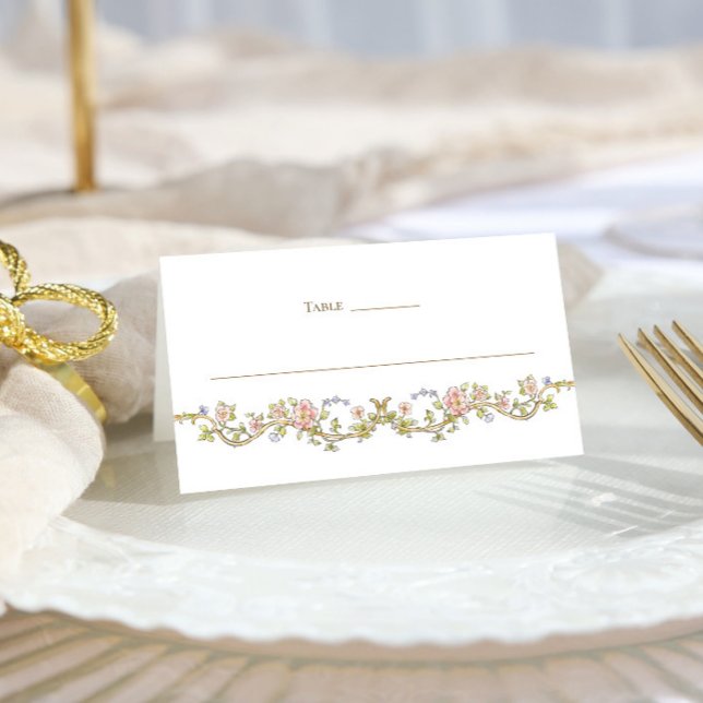Viktorianische Verzierte Grace Floral Frame Weddin Platzkarte (Von Creator hochgeladen)