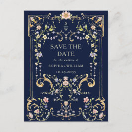 Viktorianische Verzierte Grace Floral Frame Weddin Postkarte