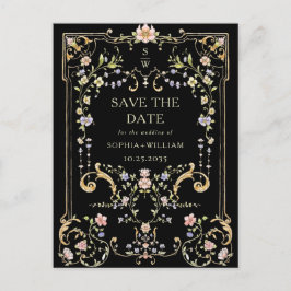 Viktorianische Verzierte Grace Floral Frame Weddin Postkarte