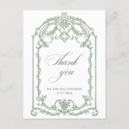 Viktorianische Verzierte Grace Floral Sage Grüne H Postkarte