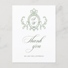 Viktorianische Verzierte Grace Floral Sage Grüne H Postkarte