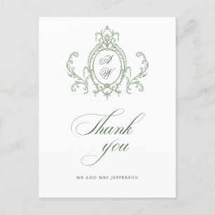 Viktorianische Verzierte Grace Floral Sage Grüne H Postkarte
