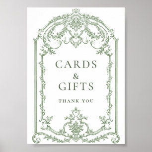 Viktorianische Verzierte Grace Floral Spielkarten  Poster