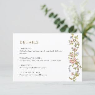 Viktorianische Verzierte Grace Floral Wedding Deta Begleitkarte