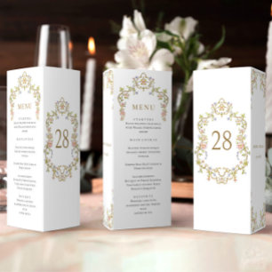 Viktorianische Verzierte Grace Floral Wedding Menu