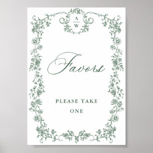 Viktorianische Verzierte Grace Green Blume bevorzu Poster