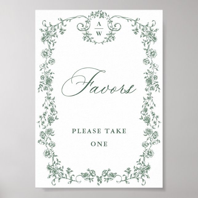 Viktorianische Verzierte Grace Green Blume bevorzu Poster (Vorne)