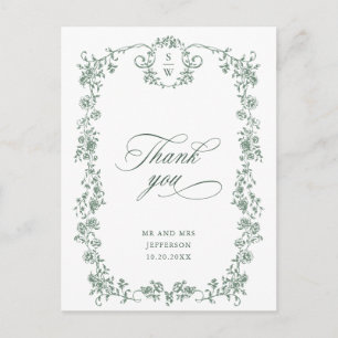 Viktorianische Verzierte Grace Sage Green Vielen D Postkarte