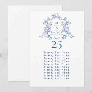Viktorianische Verzierte Grace Wedding Chart Card  Einladung