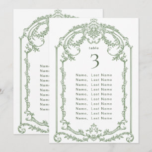 Viktorianische Verzierte Grace Wedding Chart Card  Einladung