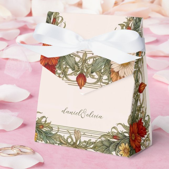 Viktorianische Verzierte Grenze mit Wildblume Hoch Geschenkschachtel (Hochzeit)
