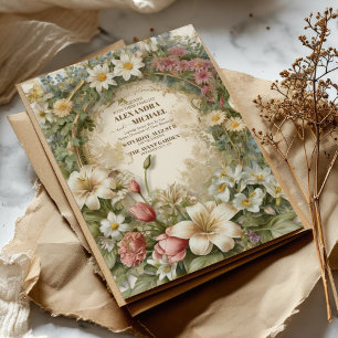 Viktorianische Vintage Gartenhochzeit Einladung