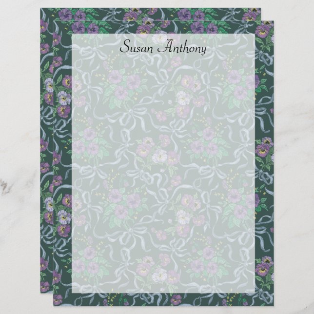 Viktorianische Vintage Lila Stiefmütterchen (Vorne/Hinten)