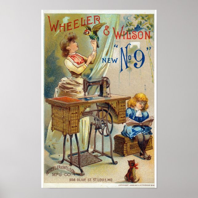 Viktorianische Vintage Nähmaschinenwerbung Poster (Vorne)