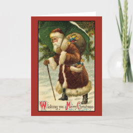 Viktorianische Vintage Retro-Weihnachtskarte Feiertagskarte