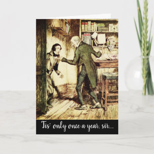 Viktorianische Vintage-Weihnachtslied Scrooge Kart Feiertagskarte