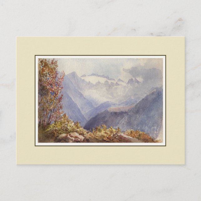 Viktorianische Wasserfarbe Postkarte (Vorderseite)
