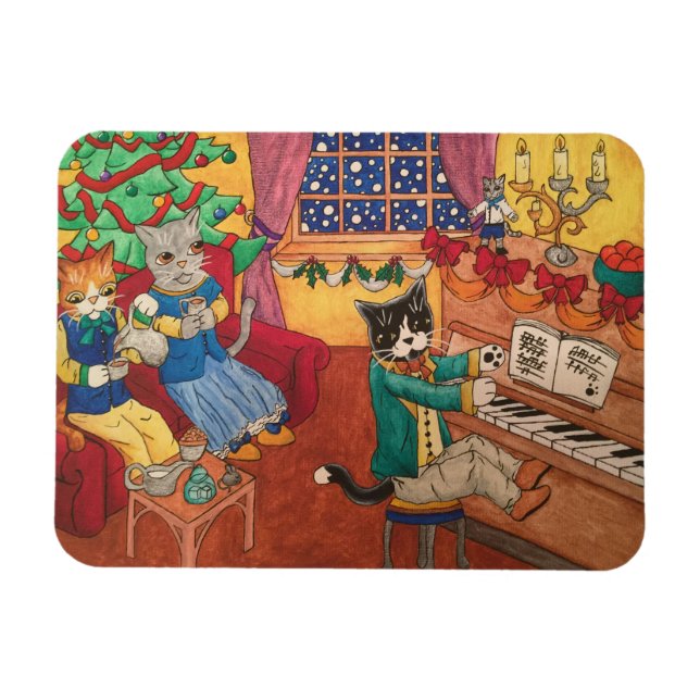 Viktorianische Weihnachten Magnet (Horizontal)