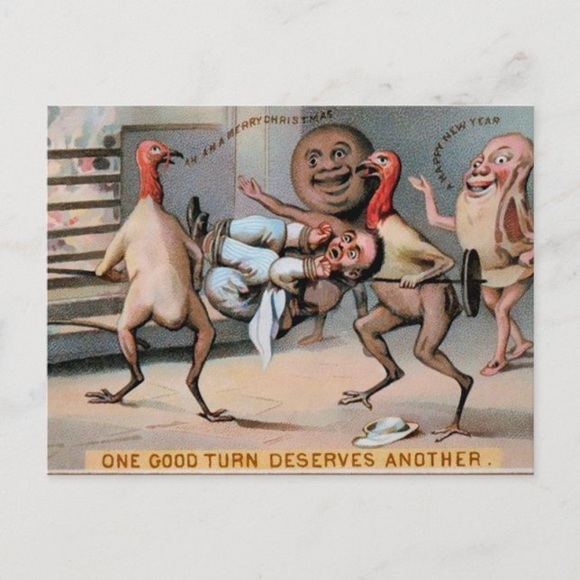 Viktorianische Weihnachten Postkarte (Vorderseite)