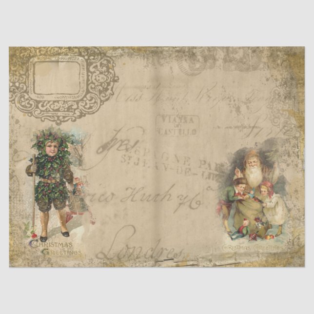 Viktorianische Weihnachten und Kinder Seidenpapier (Vorderseite)
