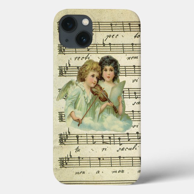Viktorianische WeihnachtsAngeln Geige und Notenmus Case-Mate iPhone Hülle (Rückseite)
