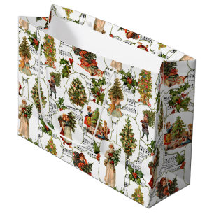 Viktorianische Weihnachtsbäume, Holly & Music Große Geschenktüte