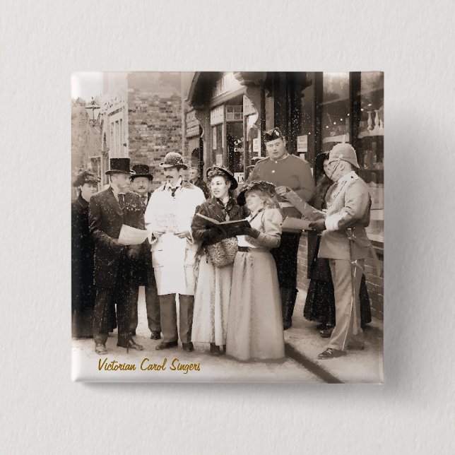 VIKTORIANISCHE WEIHNACHTScarol-SÄNGER Button (Vorderseite)