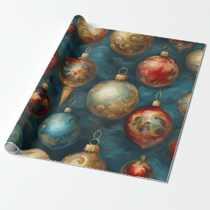 Viktorianische Weihnachtsdekoration auf elegantem Geschenkpapier