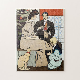 Viktorianische Weihnachtsfamilie Antike Kamera Kun