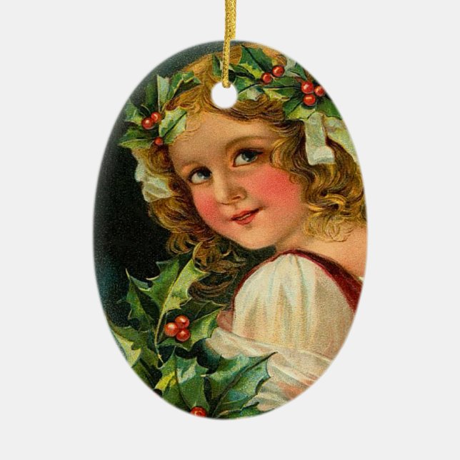Viktorianische Weihnachtsfeier Keramik Ornament (Vorne)