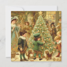 Viktorianische Weihnachtsfeiertage Zeit, um den Ba Feiertagskarte