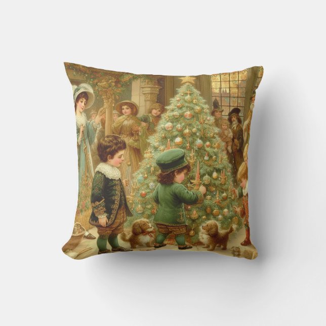 Viktorianische Weihnachtsfeiertage Zeit, um den Ba Kissen (Vorderseite)