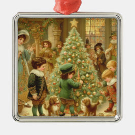 Viktorianische Weihnachtsfeiertage Zeit, um den Ba Ornament Aus Metall
