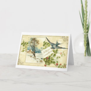 Viktorianische Weihnachtsgrüße Feiertagskarte