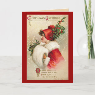 Viktorianische Weihnachtsgrußkarte Feiertagskarte