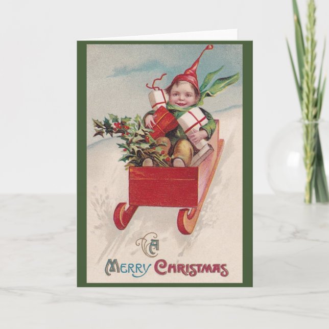 Viktorianische Weihnachtskarte Feiertagskarte (Vorderseite)