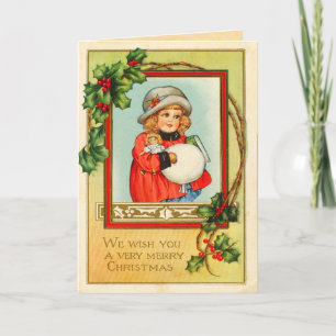 Viktorianische Weihnachtskarte Feiertagskarte